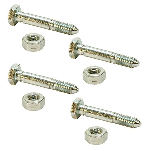 MaxLLTo 4 Pack Replacement AM123342 Shear Pin with Lock Nut for Ariens Small-Frame ST520 ST524 ST624 ST724 for John Deere 524D 724D 826D 1332DDE