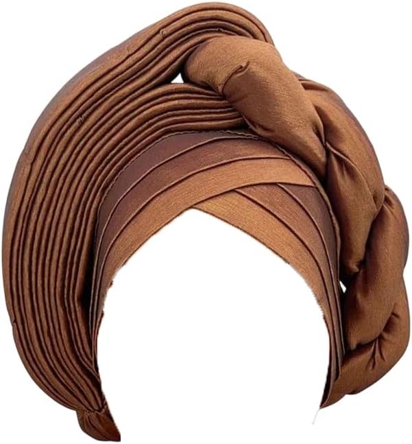 Women's Silk Headwrap African Turban Cap Nigeria Wedding Party Auto Headwear