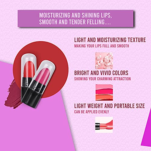 Image of PINNER USA Popular Mini Matte Travel Combo Lipstick (Set of 12), Matte Finish - Multicolor