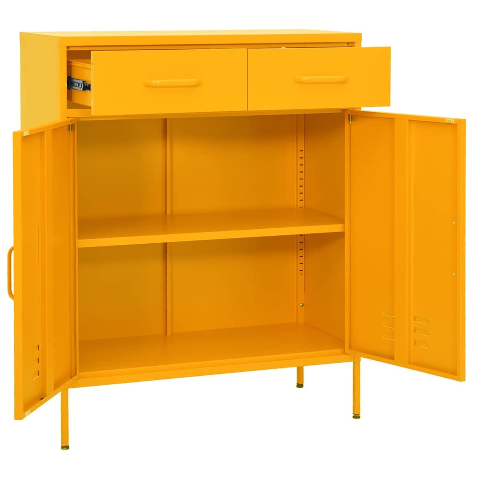 Festnight Armadietto Giallo Senape 80x35x1015 cm in Acciaio Mobile Metallo Armadio in Metallo Armadio Metallo Armadietto Metallo Armadio Ufficio Armadio Ripostiglio