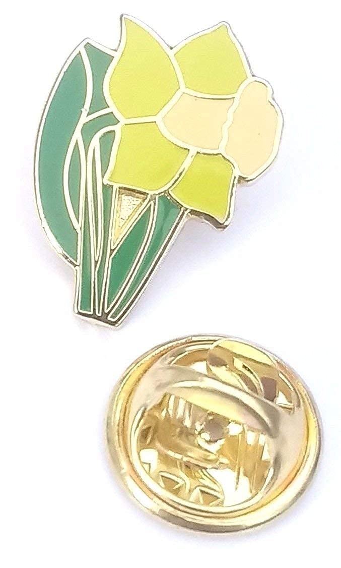 Daffodil Flower Wales Welsh Enamel Lapel Pin Badge T429