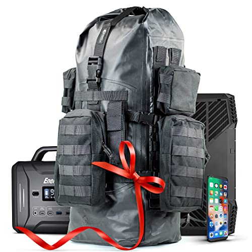 Mission Darkness Dry Shield Faraday Backpack 40L    Waterproof Tactical Backpack with MOLLE Webbing & Packs    Signal Blocking, Anti-tracking, EMP Shield, Data Privacy for Mobile Devices & Electronics