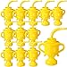 Zubebe 12 Pcs Race Car Trophy Cups with Straws and Lids, 10 oz Plastic Reusable Party Cups for Kids Monster Truck Construction Birthday Party Supplies(Golden Yellow)
