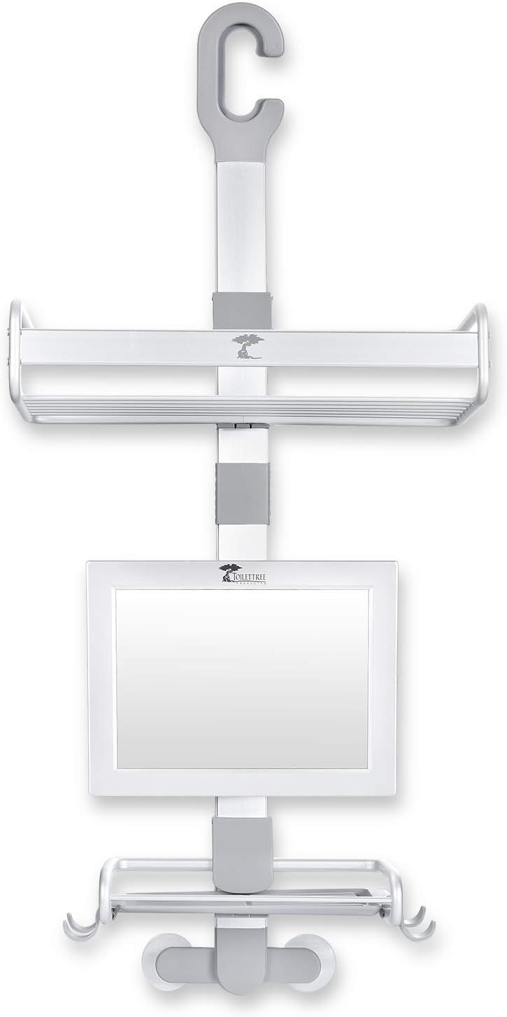 ToiletTree Products Rustproof Aluminum Shower and Bath Caddy with Fogless Shower
