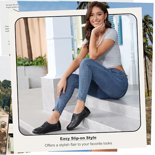 Kkyc Women's Shoes Comfy Fashion Loafers Slip on Leather Sneakers Cute Nurse Work Flats Lightweight Casual Walking Shoes2