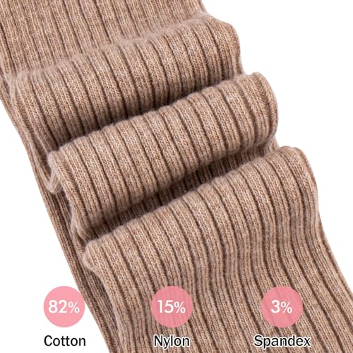 Meeshine Baby Girls Cable Knit Tights Toddler Cotton Footed Leggings Solid Seamless Winter Stocking Pants for Kids,5 Pack2