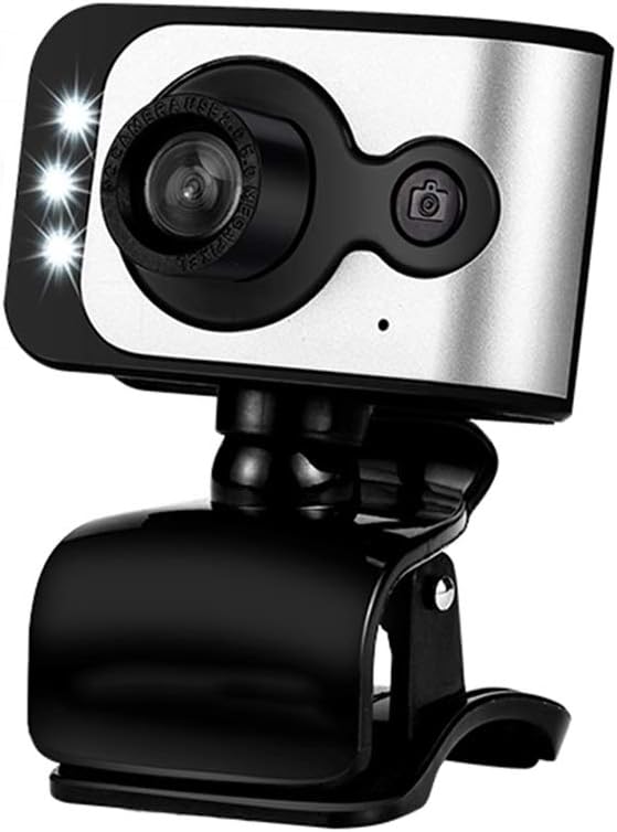 ARCH Driverless USB External Webcam Web Camera with Microphone Computer Desktop Laptop HD for Video Net Class Teaching,Home Class Special Video Live Broadcast Equipment (Color : Black Silver -480P)