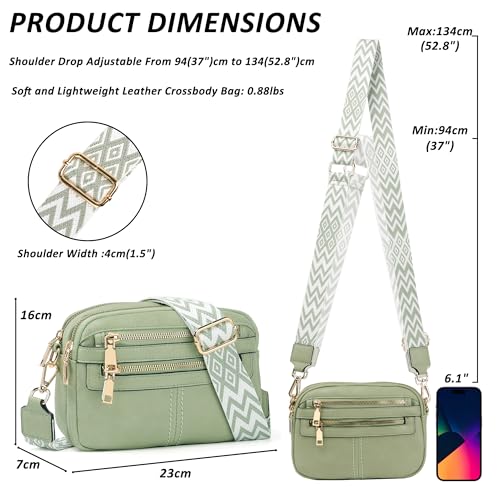 Image of TANTOMI Crossbody Bags for Women, 6-Pockets Cross Body Purse, Vegan Leather Handbags Shoulder Bag for Travel, Gifts for Women