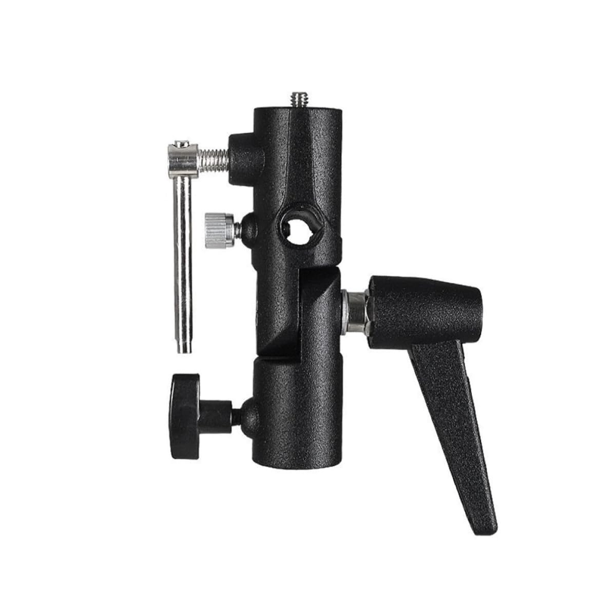Soporte tipo H para flash y trípode con tornillos de 1/4 y 3/8 8