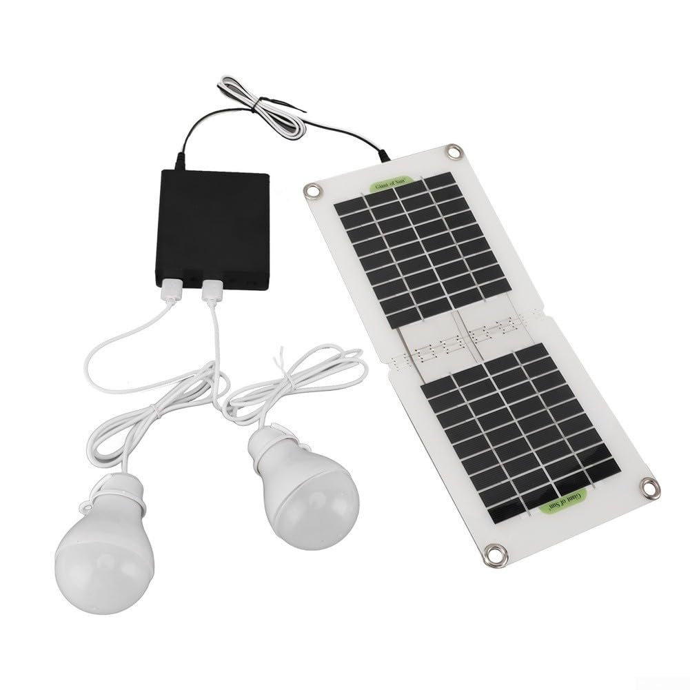 Pannello solare pieghevole da 30 W con due porte USB, luce da campeggio portatile e scatola batteria per alimentazione elettrica da viaggio all'aperto (set completo)