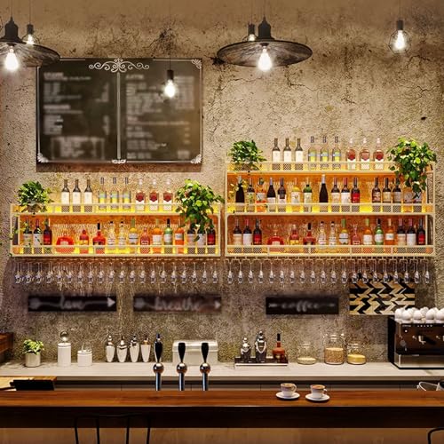Casier à vin mural suspendu à grande capacité pour optimiser le rangement du bar