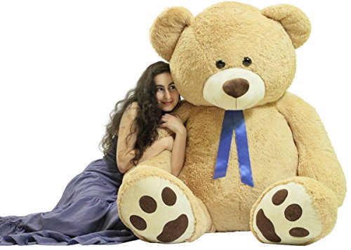 6 Foot Teddy Bear Custom Personalized Soft Giant Stuffed Animal Beige Color, Stuffed by Hand in USA