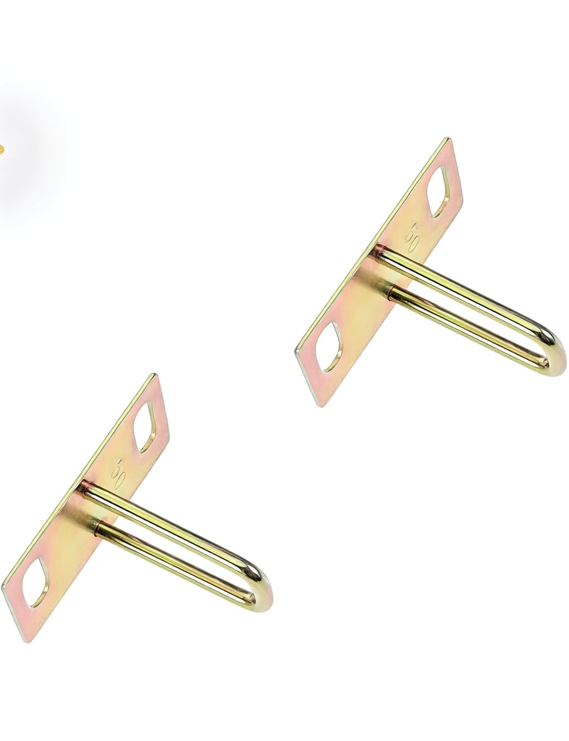 Wall Mount Hook Bracket with Screw Holes, Gold, Set of 2 | Steel Construction, Zinc Plated Finish, Garage Organiser, Dual Mounting Holes, Heavy Duty-image-23