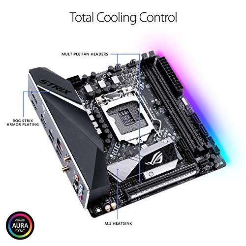 ASUS ROG Strix B360-I Gaming Scheda Madre Intel B360 Mini-ITX con Illuminazione LED Aura Sync RGB, Wi-Fi Intel 802.11ac, Pannello I/O Integrato, Doppio M.2, SATA 6Gbps, USB 3.1 Gen 2 e HDMI