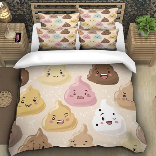 Parure de lit caca mignon 140x200 avec housse de couette microfibre - 5