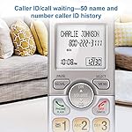 AT&T EL51203 2 Handset DECT 6.0 Cordless Home Phone Full-Duplex Handset Speakerphone, Backlit Display, Lighted Keypad, Caller ID/Call Waiting, Phonebook, Eco Mode, Voicemail Key, Quiet Mode,Intercom - Image 5
