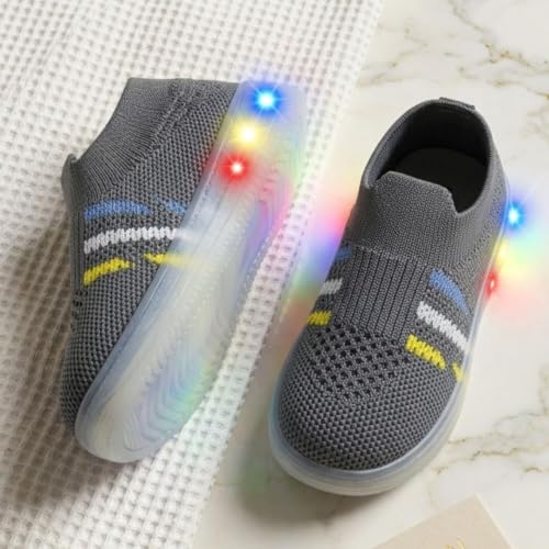 Image of inchJugnu inch LED Light-Up Baby Shoes (0-5 Years) | Soft Sole Comfort for Tiny Feet, Breathable Knit, Easy Slip-On | Magical Glowing Shoes for Happy Kids.