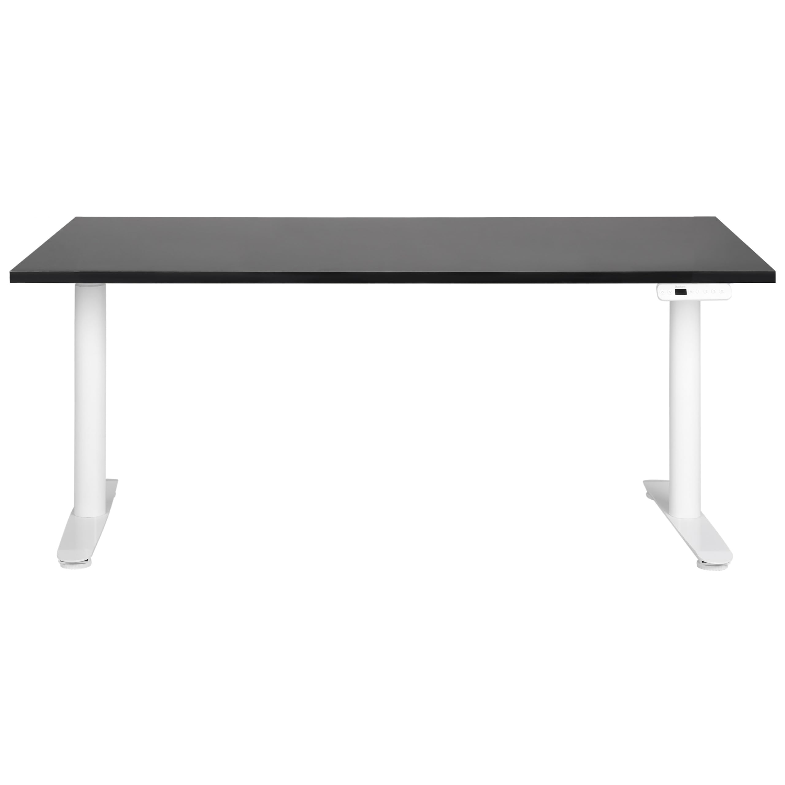 Scrivania regolabile in altezza elettricamente bianco e nero 180 x 72 cm