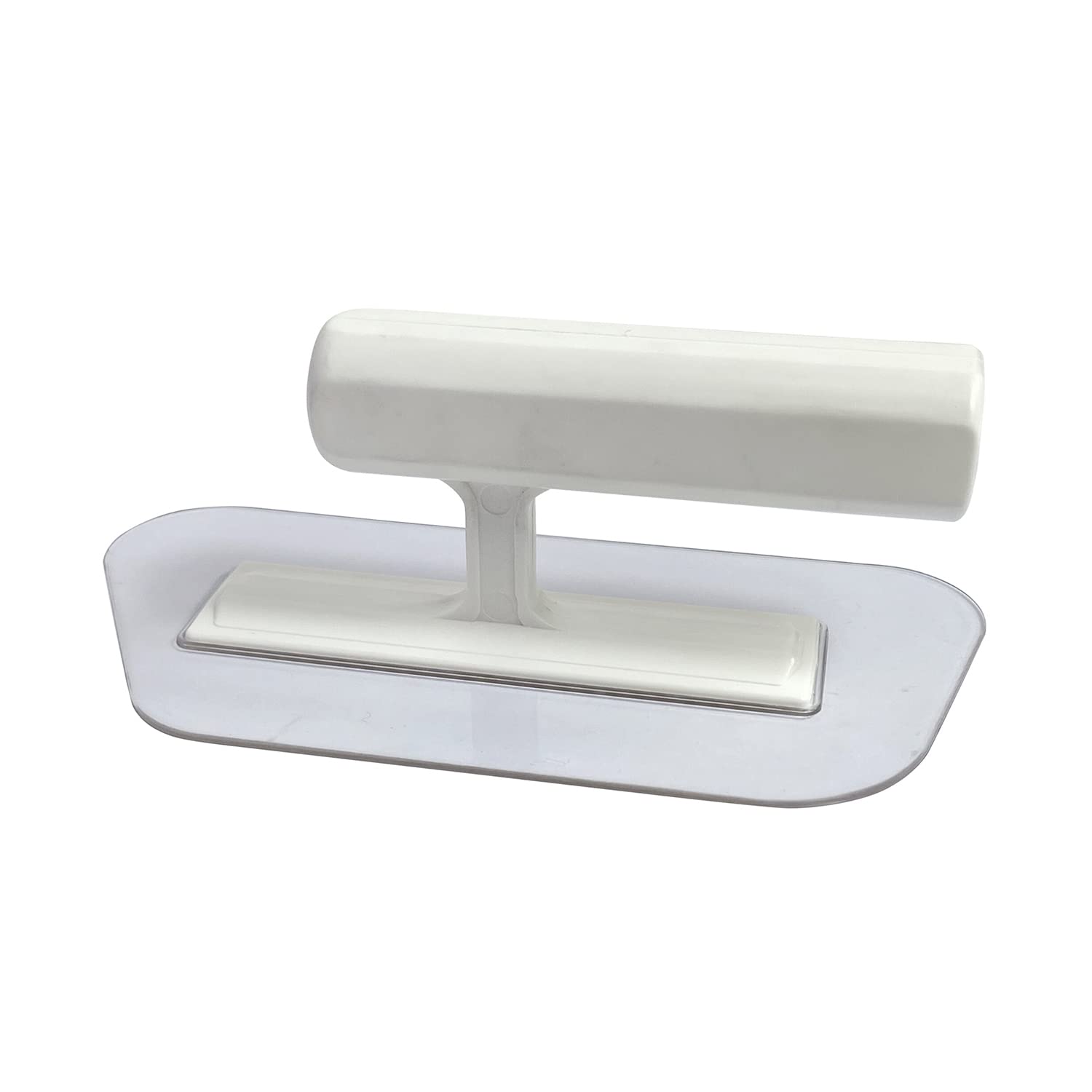 Hanroy Polygon Plastic Trowel with White Comfortable Grip Handle, Includes 3.4" x 7'' Plastic Finishing Trowels, Lightweight Mounting, Round End,