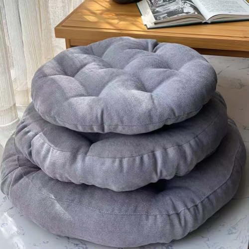Cojín de asiento redondo lila de 45 cm y 10 cm de grosor para silla 3