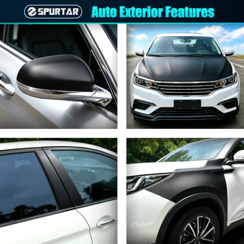 Image of Spurtar Vinyl Wrap for Cars Matte Black 1ft X 5ft Self-Adhesive Film | Air-Release, Automotive Interior Exterior Motorcycle DIY Detailing Sticker, Bubble Free, 1 Roll 30 X 150cm Vinyl Film