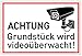 Produktbild Schild Achtung Grundstück wird videoüberwacht! | Alu 30 x 20 cm | stabiles Alu Schild mit UV-Schutz | weiß | Videoüberwachung Kameraüberwachung Kameraüberwacht | Dreifke®
