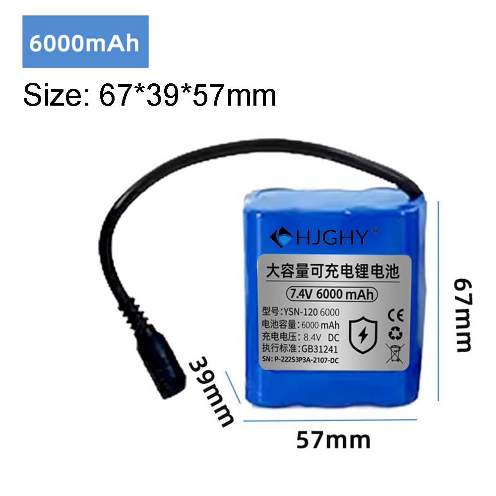 Bateau de pêche télécommandé RC, Batterie de 7,4 V, 12 000 mAh, 4 000 mAh, 6 000 mAh, Remplacement de Batterie au Lithium pour Bateau de pêche, Accessoires