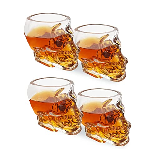 The Wine Savant Skull Shot Glasses 3Oz Skull Glasses 3" H - Goth Gifts, Skull Gifts, Skull Decor, Skeleton Decor, Skull Shaped Glasses, Perfect For Themed Parties! (4) #TOP1