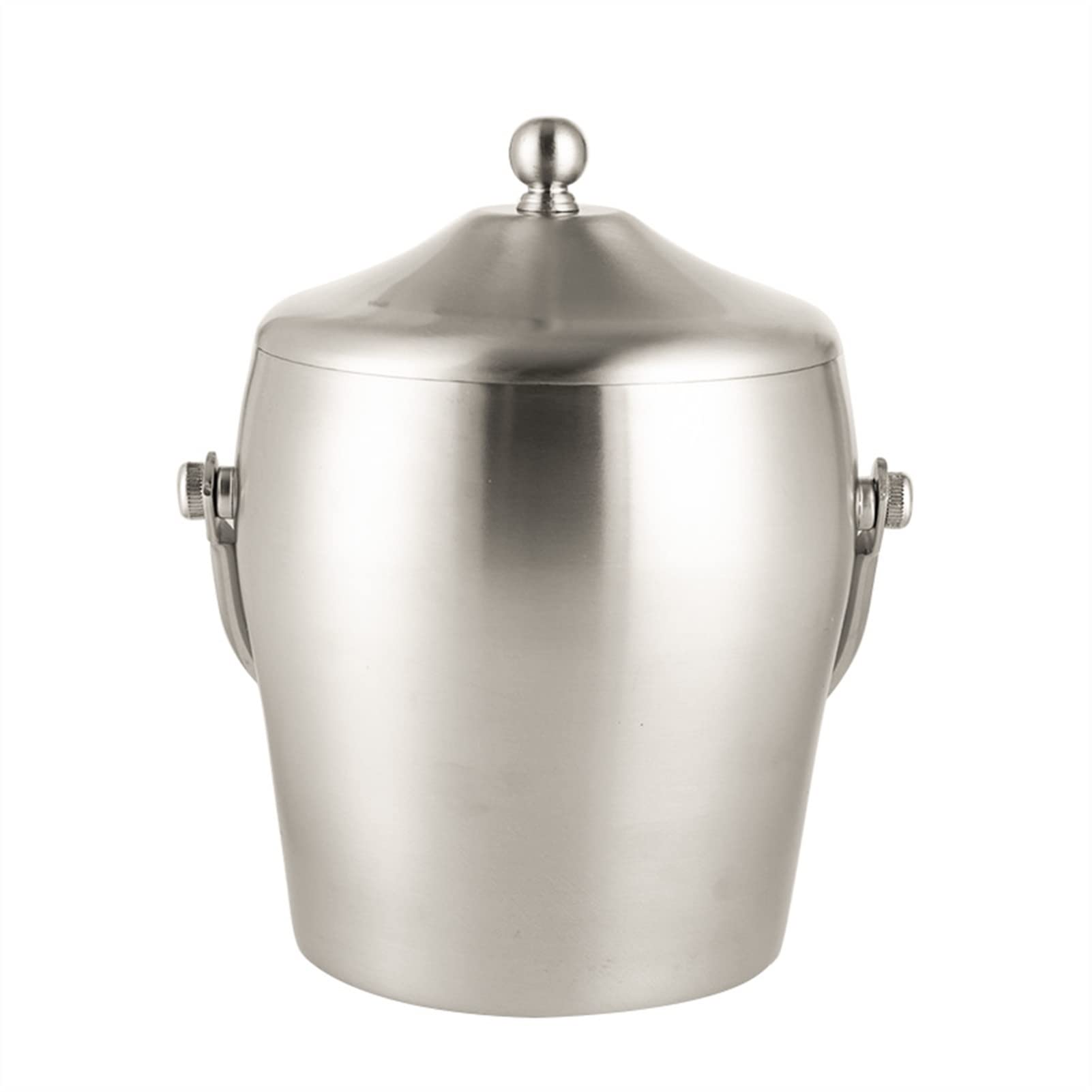 Cubiteras Cubo de Hielo de Doble Capa de Acero Inoxidable Cubo de Aislamiento portátil escarchado con Cubierta for Barra de Casas, Cerveza fría y Vino Cubo de Hielo térmico (Size : Small)