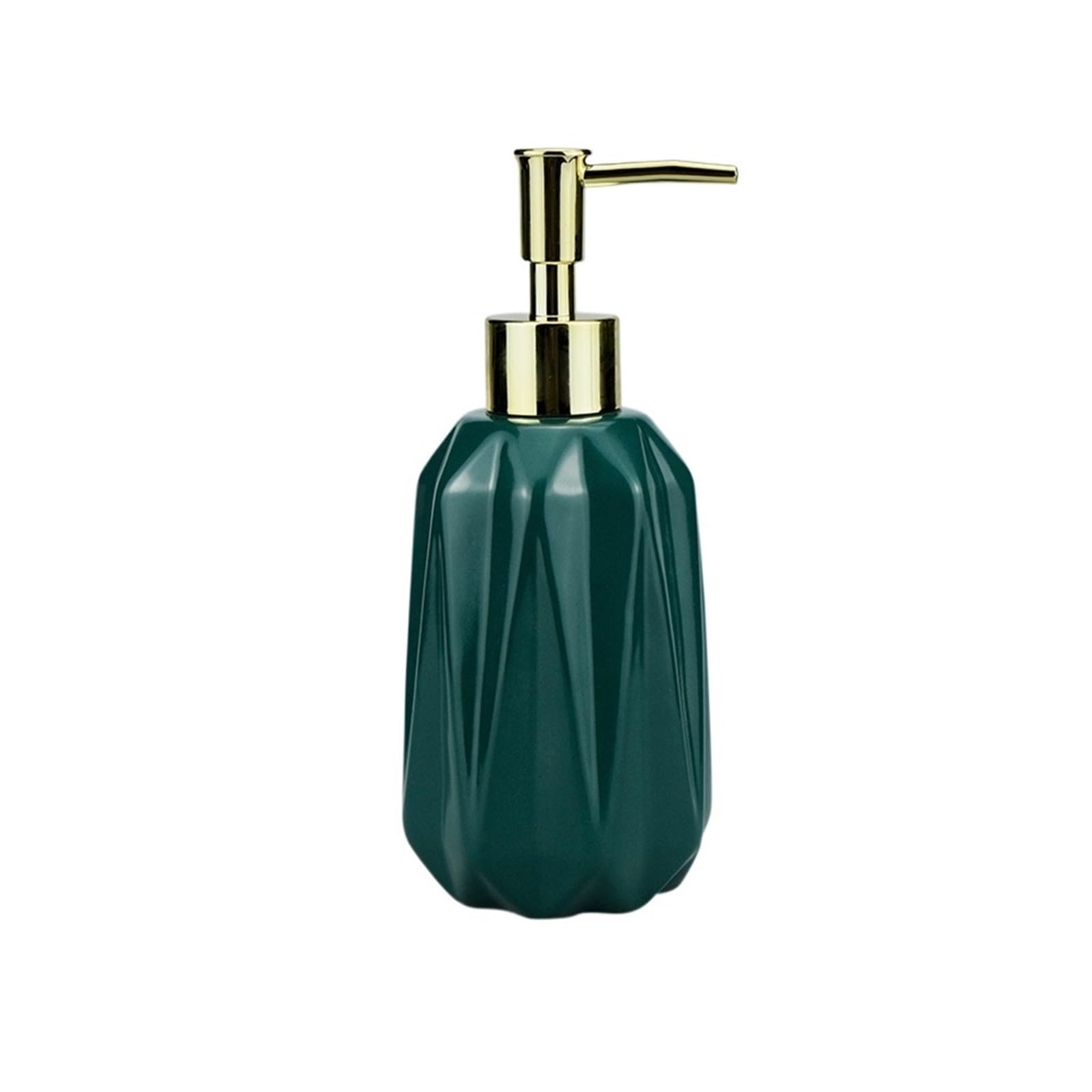 soap dispenser 300ml Ceramic Diamond Shaped Push Pump Bottle Creative Household Soap Dispenser(Green)