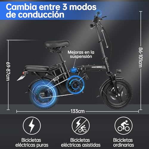 Bicicletas, bicicleta plegable Marca HONEYWHALE (2)