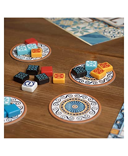 Image of Awestuffs Family Board Games for Adults and Kids - Ages 8 and up, 2 to 8 Players (Azul Tile Game)