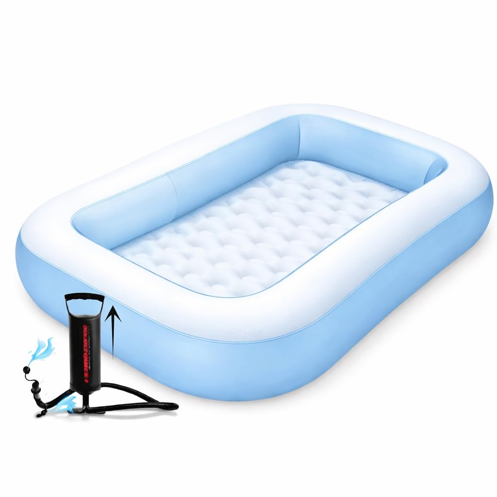 Toy Imagine™ 5.5ft Portable,Inflatable & Foldable Kids Swimming Pool with Air Pump,Baby Bath Tub,Water Pool for Kid and Adults,Outdoor&Indoor Kids Bathing Tub Holi