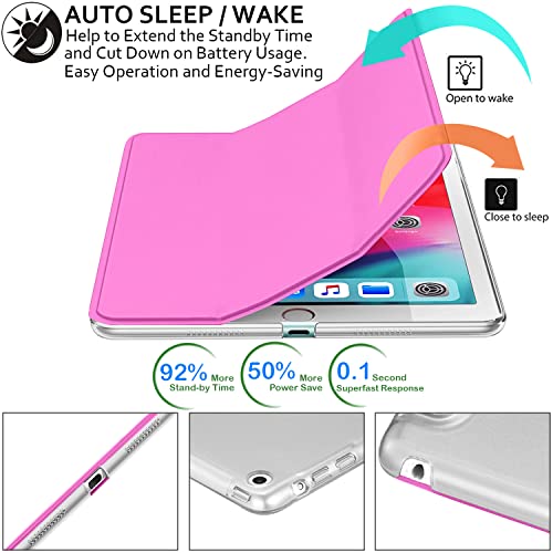 Image of DuraSafe Cases For iPad PRO 12.9 Inch 2nd [ Pro 12.9 2 Generation 2017 ] A1670 A1671 MQEF2HN /A MQED2HN /A MQEE2HN /A MQDC2HN /A MQDD2HN /A PC Lightweight Smart PU Leather Protective Hard Back Cover - Pink