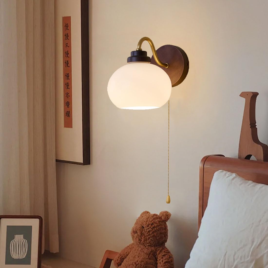 Applique da parete con interruttore a cordicella, paralume in vetro, stile industriale, lampada da comodino in rame, illuminazione moderna per camera da letto, soggiorno, corridoio, cucina, stile rus