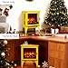 17” Electric Fireplace Stove Heater, 3D Flame Effect with Overheating Safety Protection, 1400W/700W Dual Heat, Faux Fake Fireplace Heater with 3-Sided Panoramic View, Safe for All Homes (Yellow)