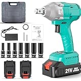 Leymibor インパクトレンチ 充電式 タイヤ交換 電動インパクトレンチ 正逆切替 ブラシレス モーター搭載 最大トルク700Nm コードレス ナイールナットの締めつけ ジャッキアップ 車用 2つバッテリー付き 自動車の修理 家具の組立て LEDライト付き 軽量 説明書付き (グリーン)