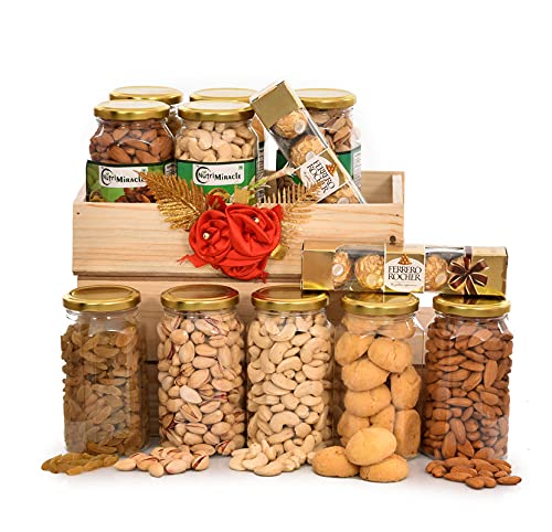 Image of NUTRI MIRACLE Diwali Dry Fruits and Nuts Combo Pack | Gift Basket for Relatives and Family