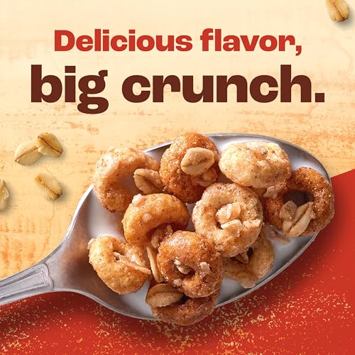 Cheerios Oat Crunch Cinnamon Breakfast Cereal, Made with Whole Grain, Family Size, 24 oz - Thumbnail 5