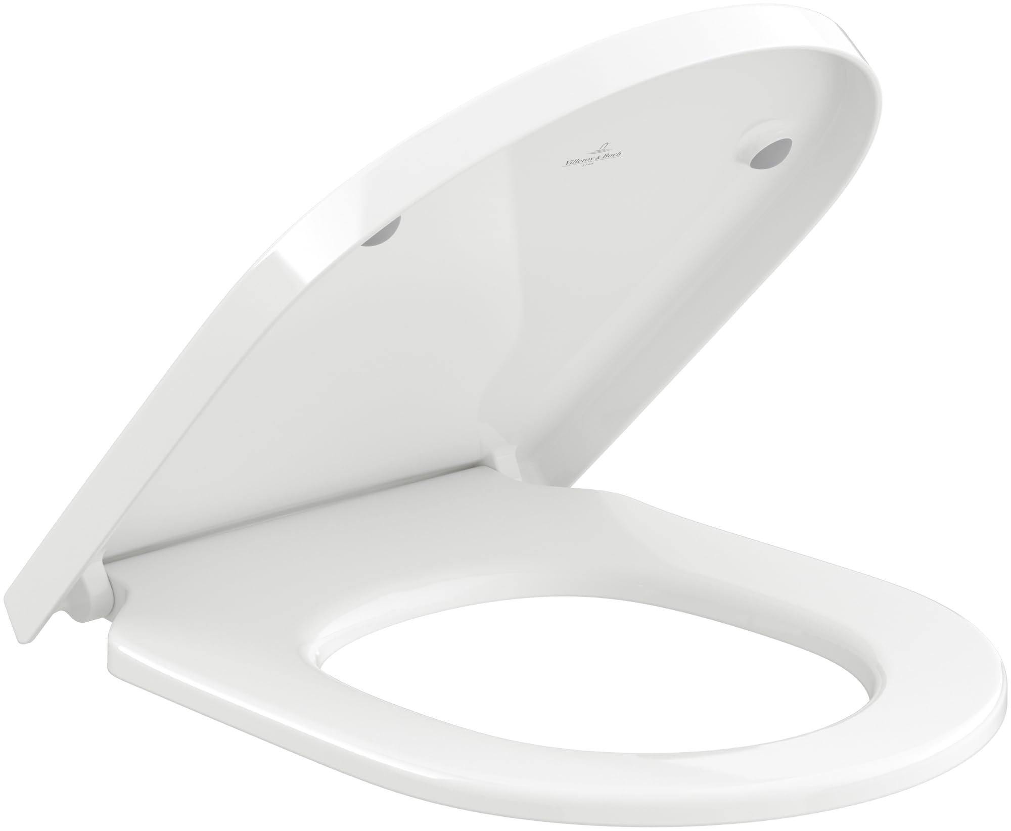 Villeroy & Boch Subway 3.0 Toilet Seat Glossy White Duroplast Toilet Seat with Stainless Steel Hinges Shatterproof Toilet Lid D-Shape Original Replacement Part