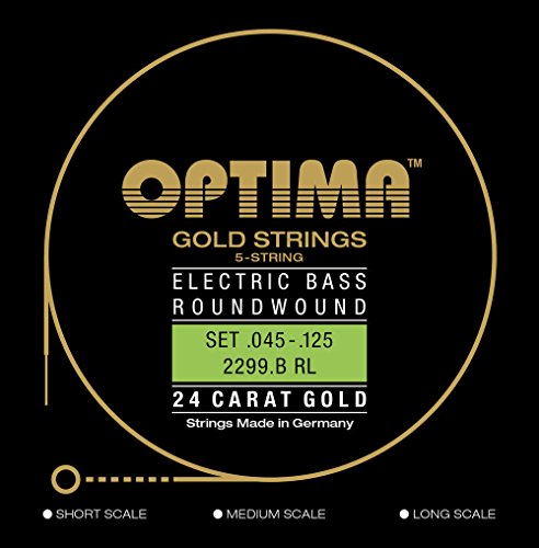 Cordes basse électrique 5 cordes Optima Gold Strings 2299B jeu round wound reg-light
