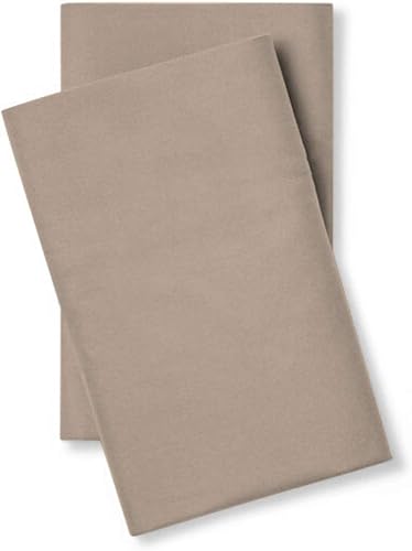 Pillow Guy Classic Cool & Crisp - Juego de fundas de almohada de percal 100 % algodón, color gris pardo, tamaño King