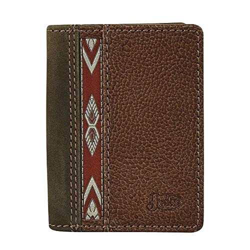 Justin Men`s Ribbon BP Bifold Wallet Brown N/A
