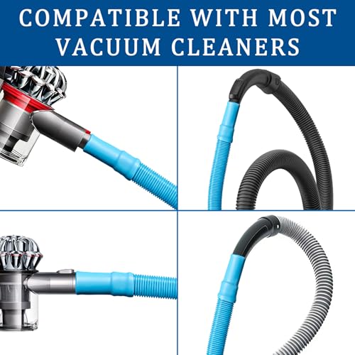 Image of Dryer Vent Cleaner Kit - Compatible Universal Vacuum Attachment Hose with Most Vacuum Cleaner, Dryer Lint Cleaner Kit and Cleaning Brush Tools for Efficient Dryer Vent Hose Maintenance (Black)