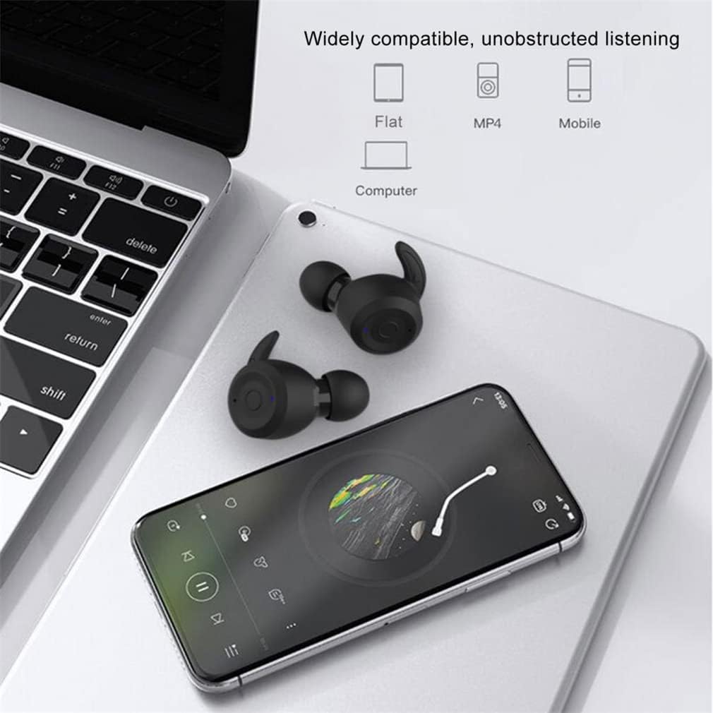 TWS Bluetooth V5.1 Wireless Earbuds IPX6 Waterproof Sports Headphones Long Standby Time in-Ear HiFi Stereo Earphones with Microphone for Running and Gaming,White