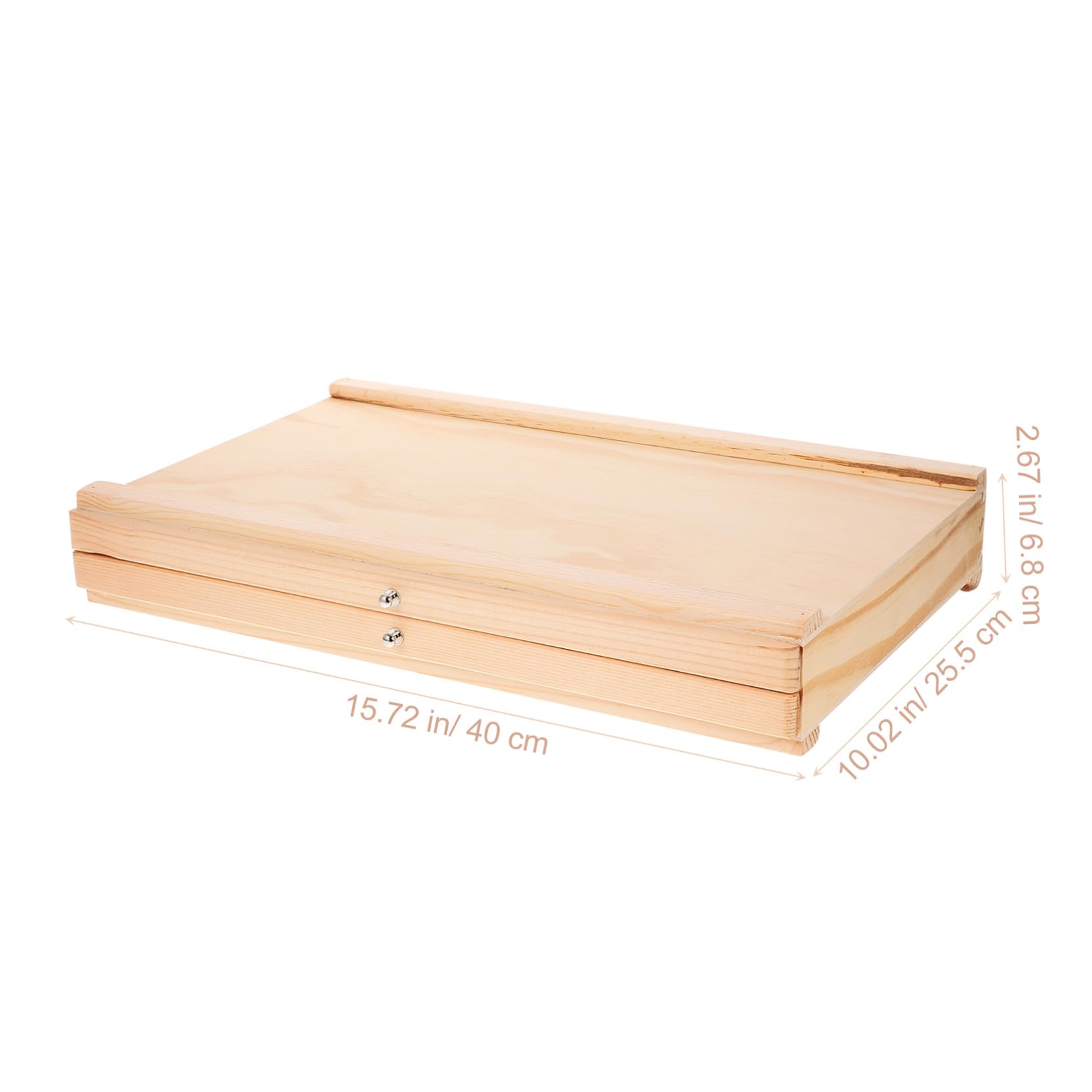 Holz Aufbewahrungsbox mit Zwei für Pinsel Stifte Marker Stabiler Tisch Organizer Leicht und Waschbar für Malutensilien und Schreibbedarf Zuhause