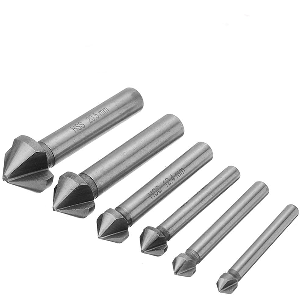 Set 26 Punte Per Trapano Per Smusso E Svasatura - Per Legno, Metallio, Plastica - Con Chiave E Punzone Centrale - Foto 4