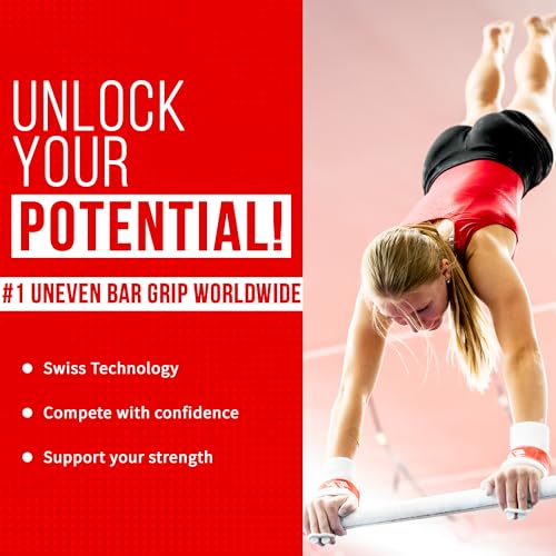 image for Reisport Women's Uneven Bar Hook/Loop Gymnastics Grips - Durable Leath