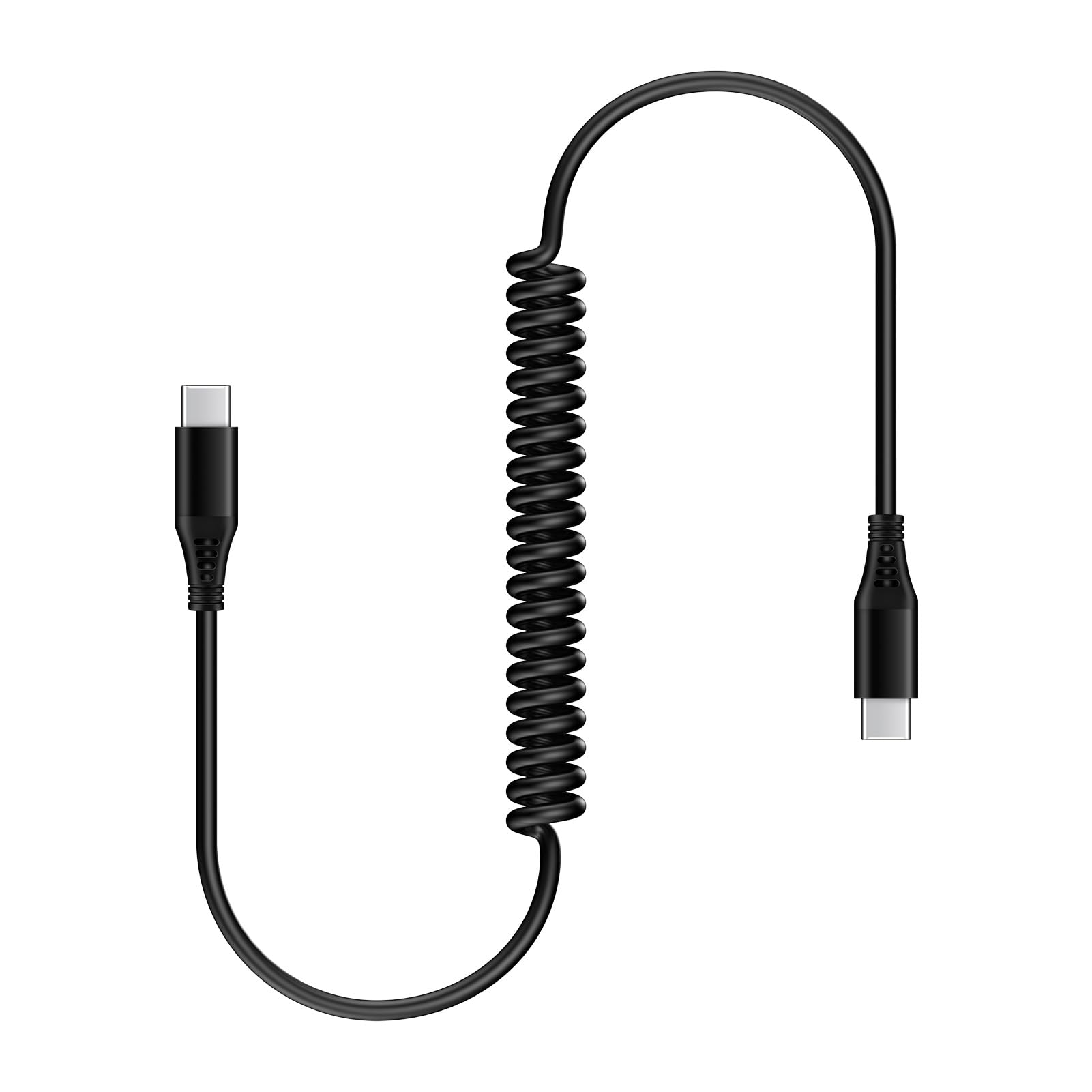 3ft Retractable USB C to C Car Charger Cable for iPhone 15 Pro Max 15 Plus, Coiled USBC to USBC Fast Charging Cord for Samsung galaxy A54 5G A14 A13 S23 Ultra S20 S22 S10 S21 S9 Pixel 8 Pro 8 7a 7