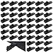 48 PCS Tarp Clips Heavy Duty Lock Grip, ABS Tarp Clamps with Teeth, Reusable Shark Tent Fasteners for Camping Awnings, Car Truck, Boat, Pool Covers (Black)